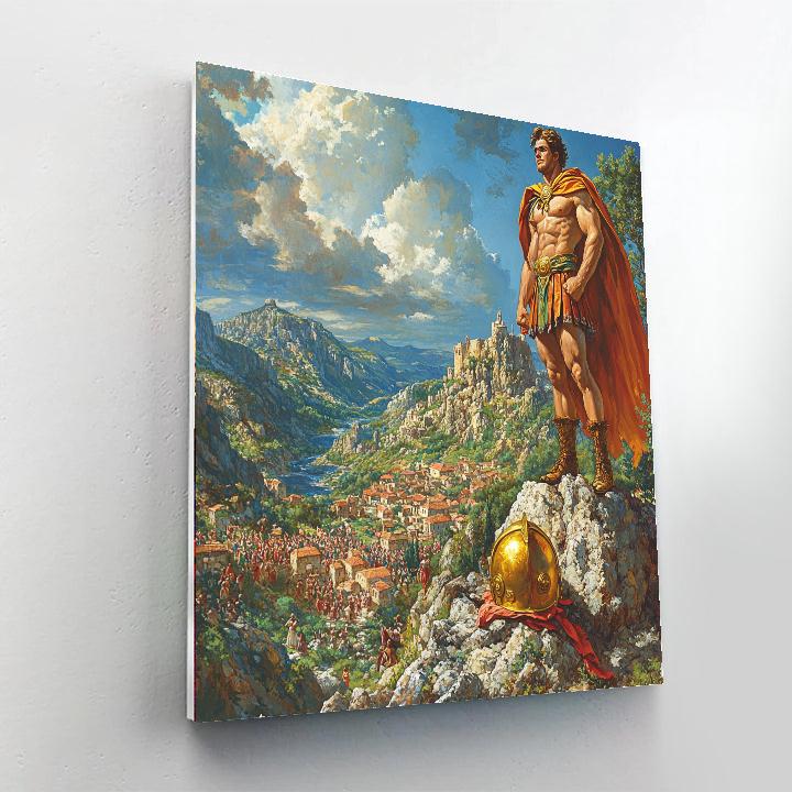 Hercules Hero Pose painting number kit