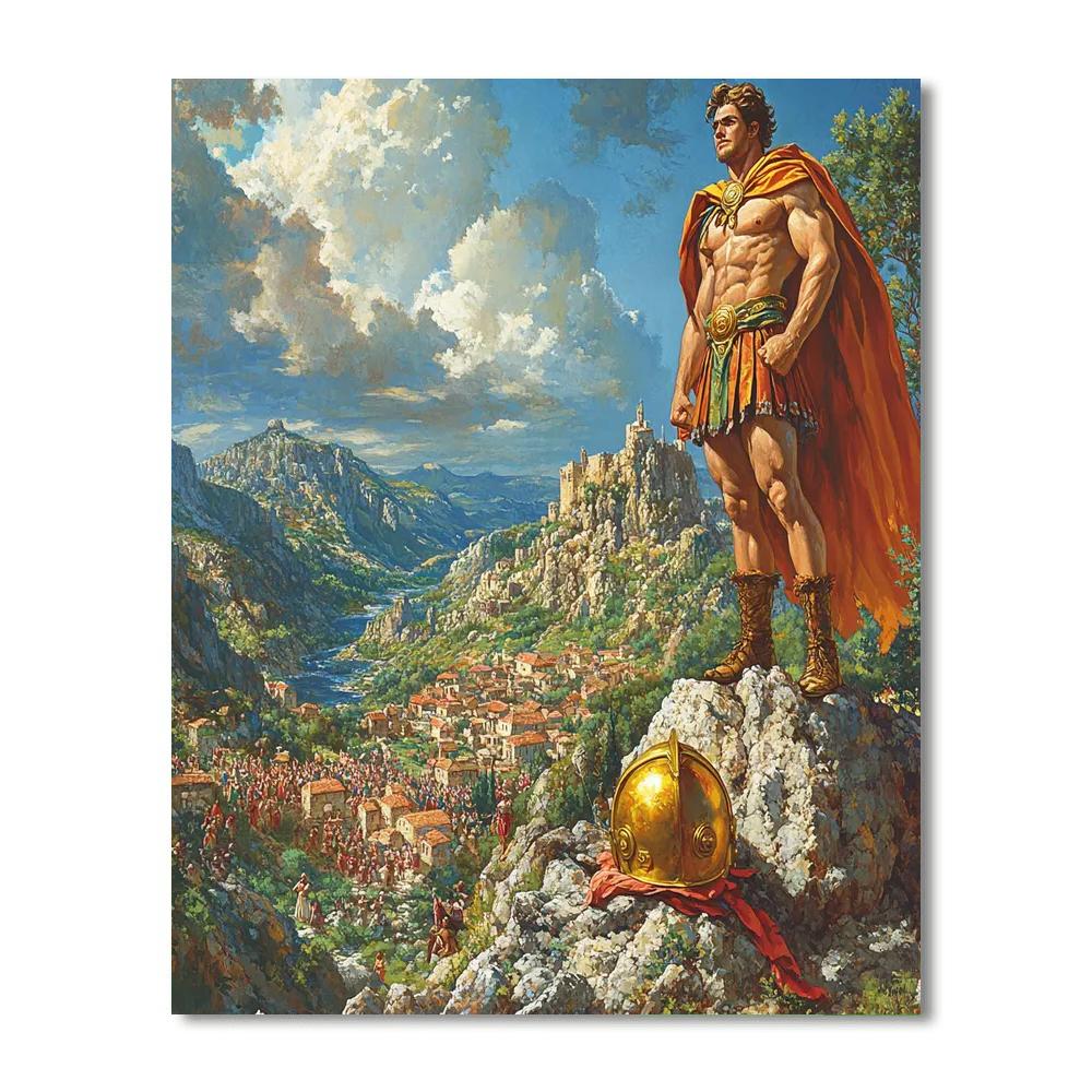 Hercules Hero Pose painting number kit