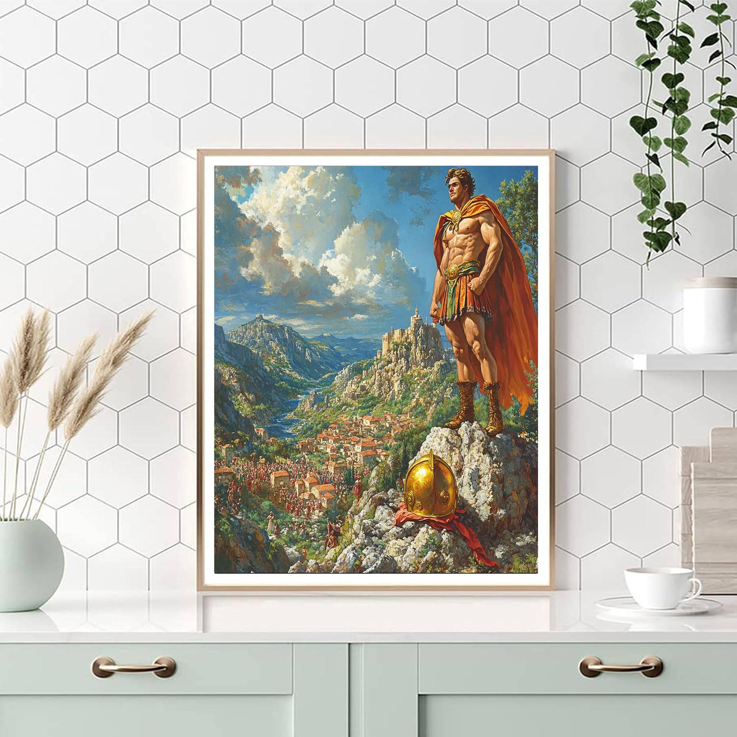Hercules Hero Pose painting number kit