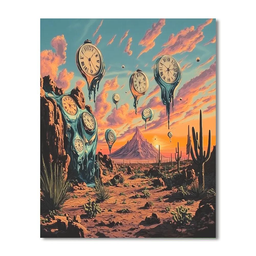 Salvador Dali Inspired Surreal Desert DIY paint by numbers