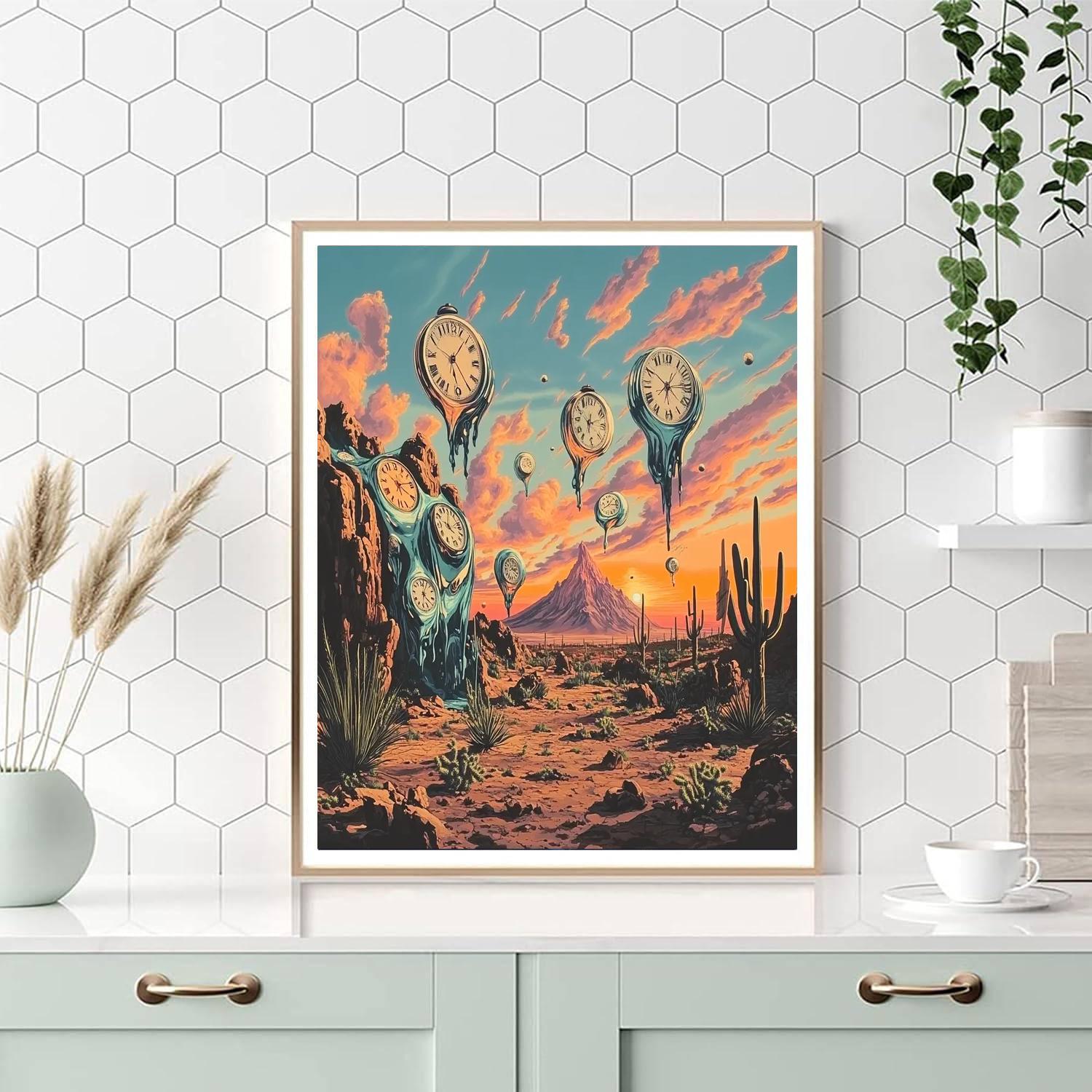 Salvador Dali Inspired Surreal Desert DIY paint by numbers