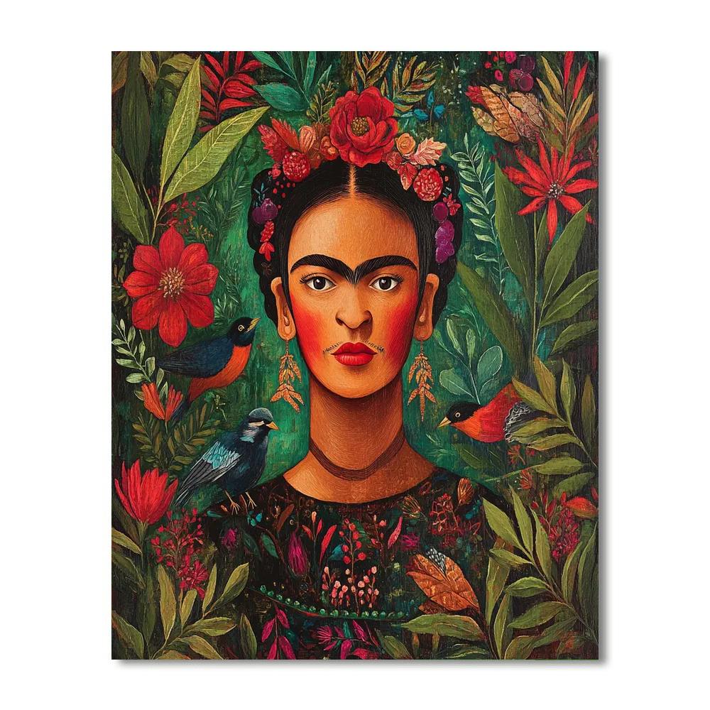 Frida Kahlo Inspired Self Portrait With Nature Numbered painting kits