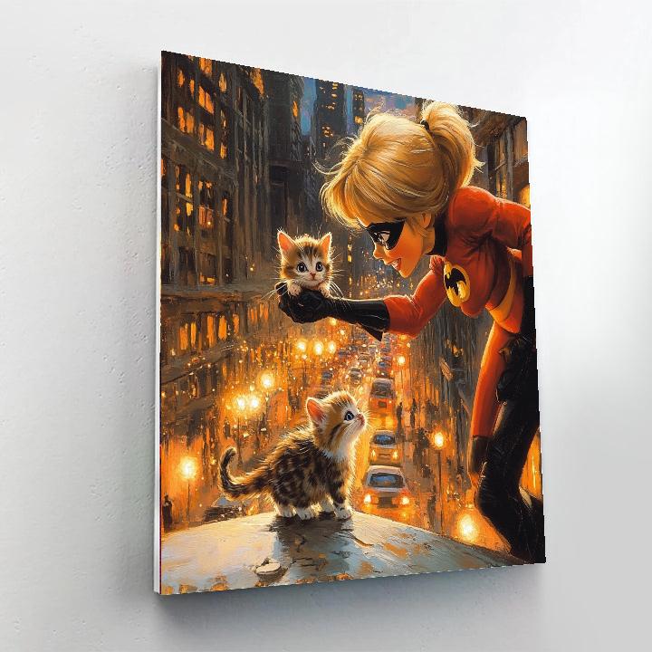 Elastigirl City Stretch Paint by numbers art