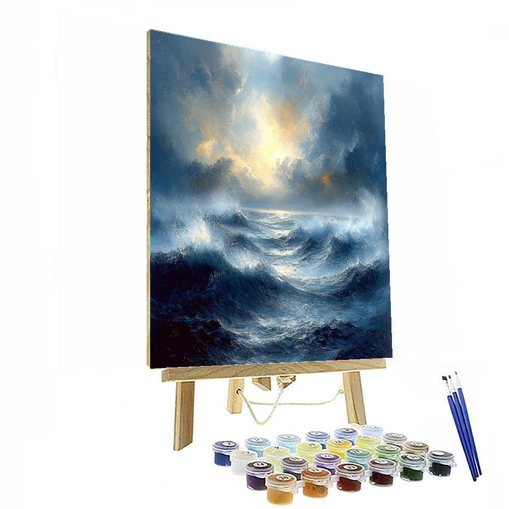 William Turner Inspired Stormy Seascape paint by color