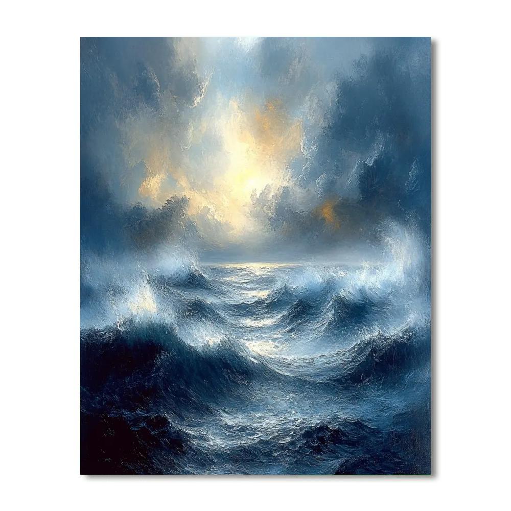 William Turner Inspired Stormy Seascape paint by color