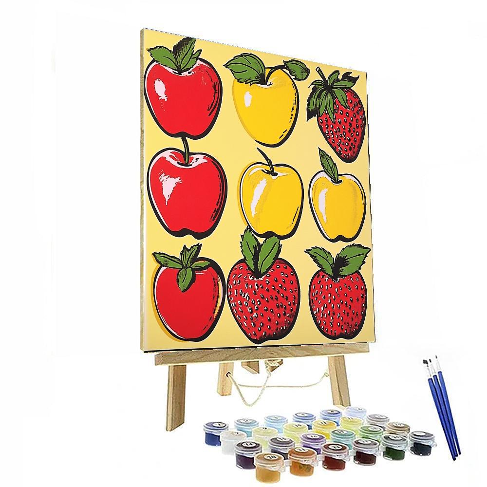 Andy Warhol Inspired Pop Art Fruits paint by numbers