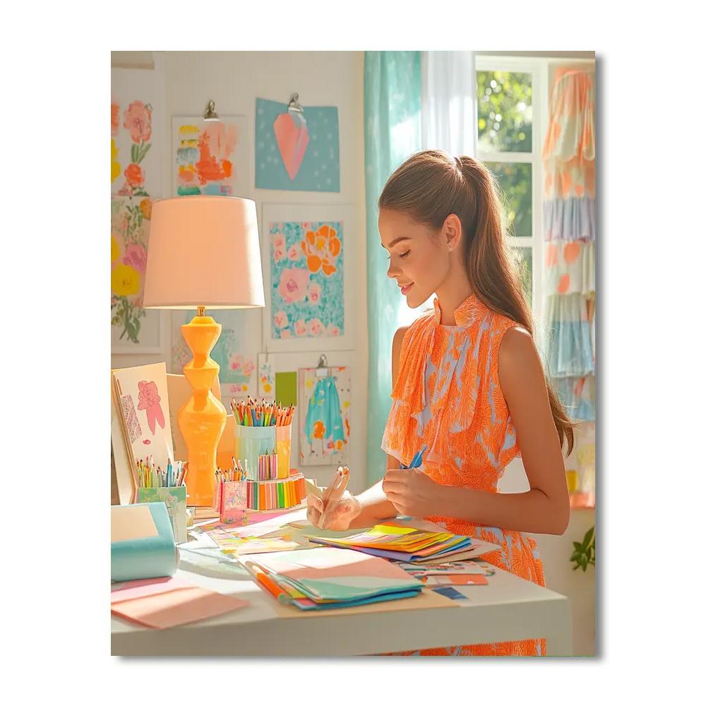 Edna Mode Fashion Sketch Numbered painting kits