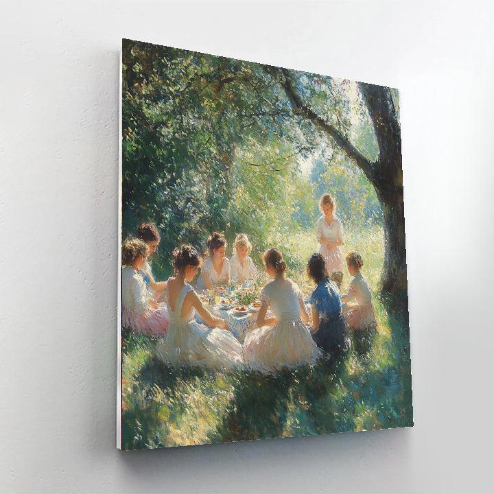 Pierre Auguste Renoir Inspired Summer Picnic paint by color