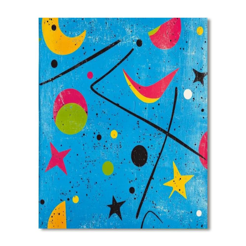 Joan Miró Inspired Cosmic Playground Paint by numbers art
