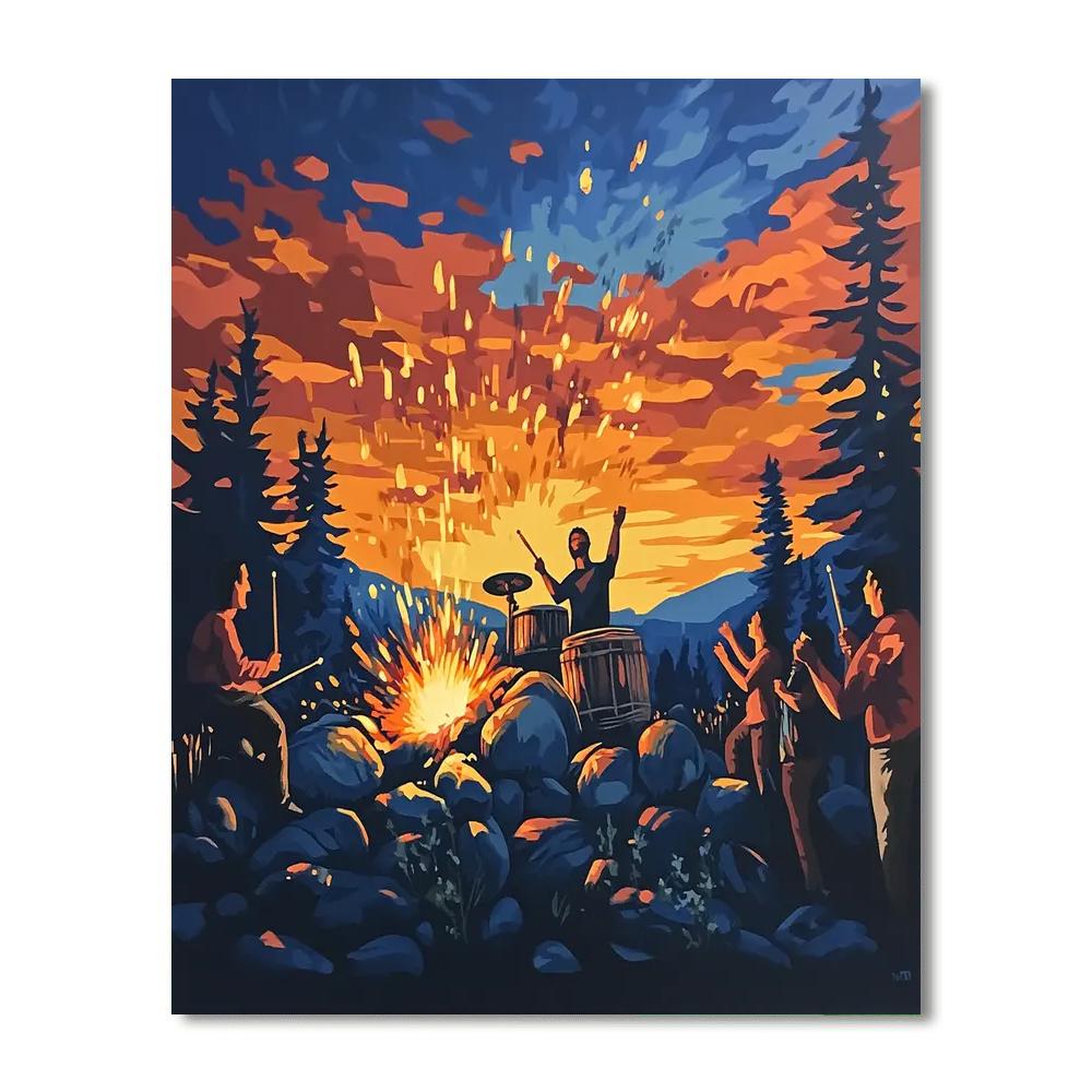 Anger Volcano Drums Paint by numbers kits