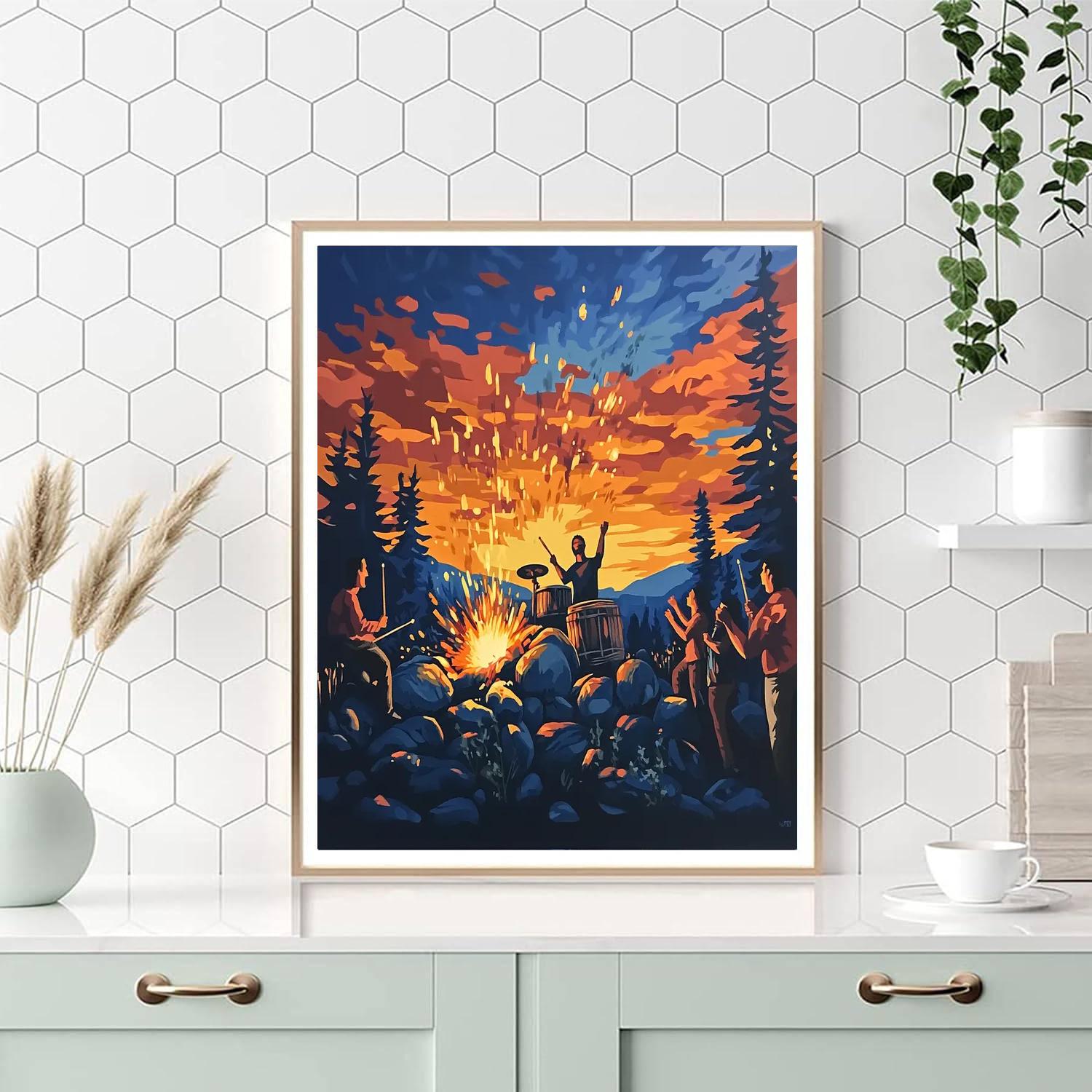 Anger Volcano Drums Paint by numbers kits
