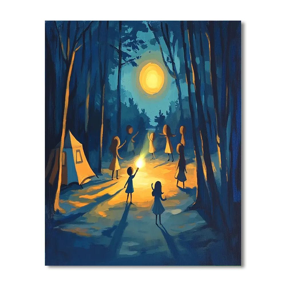 Fear Flashlight Night paint by numbers