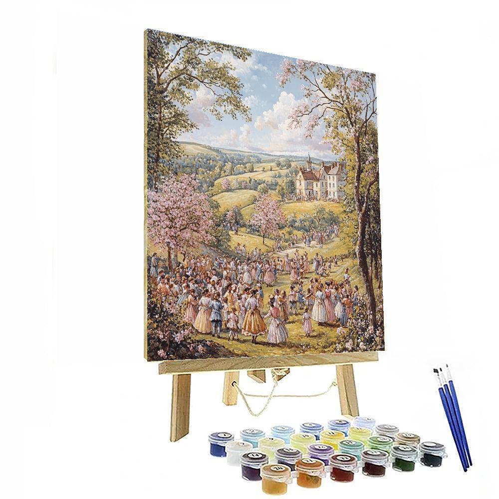 Thomas Gainsborough Inspired Village Festival Paint by numbers art