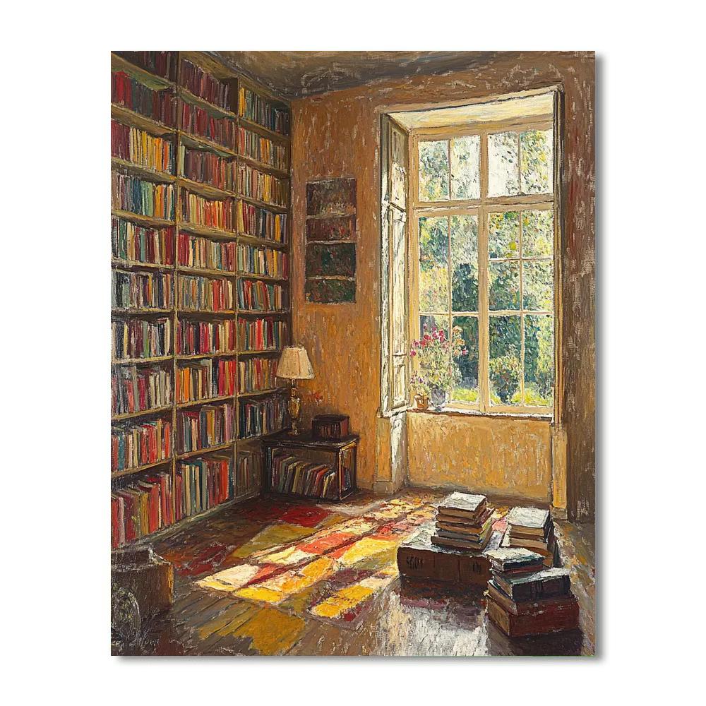 Pierre Bonnard Inspired Cozy Library paint by number