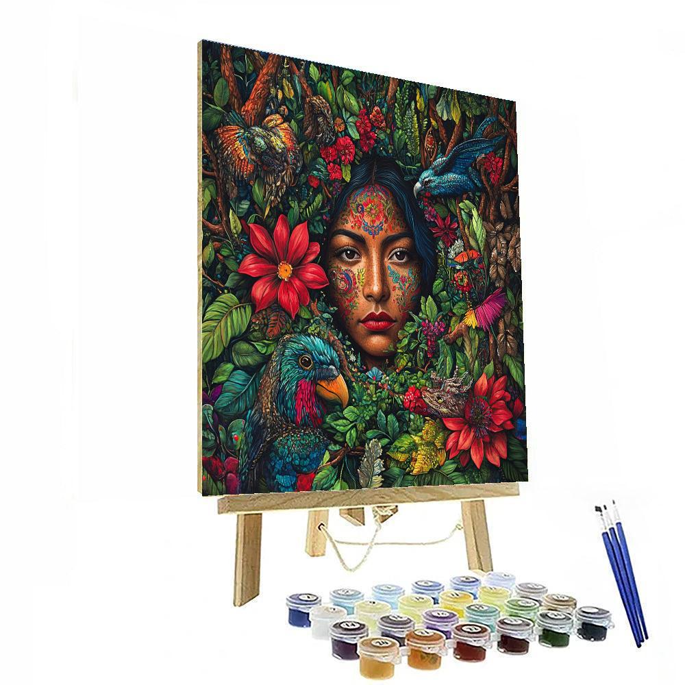 Frida Kahlo Inspired Mythical Forest paint by number