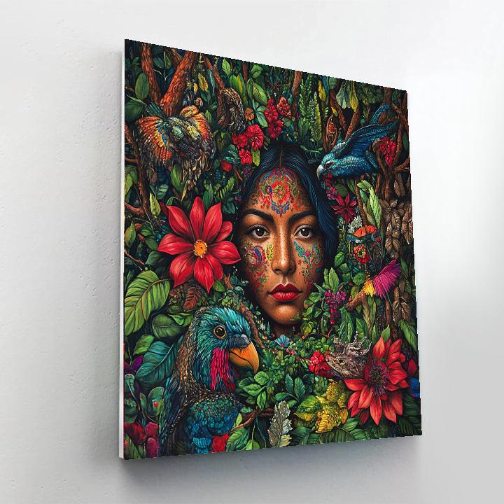 Frida Kahlo Inspired Mythical Forest paint by number