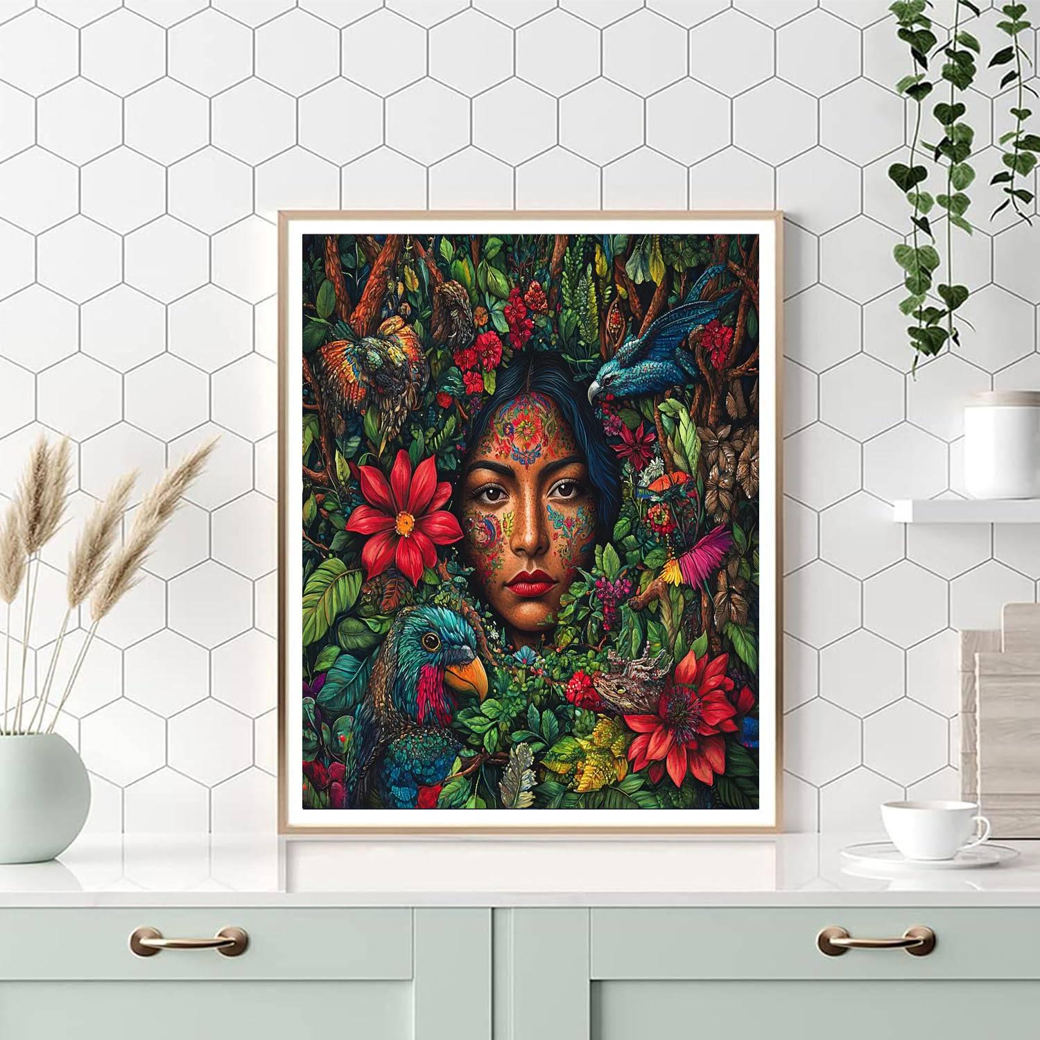 Frida Kahlo Inspired Mythical Forest paint by number