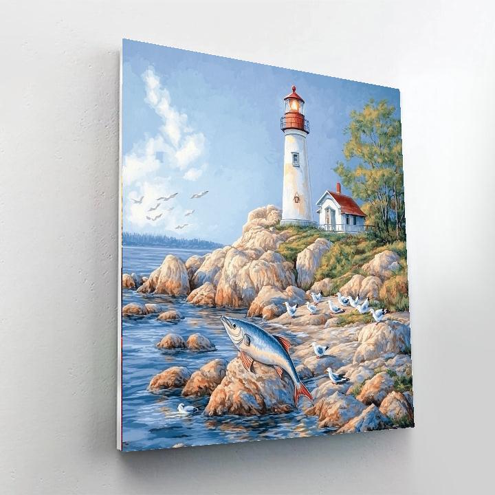 Marlin Lighthouse Watch Paint by numbers art
