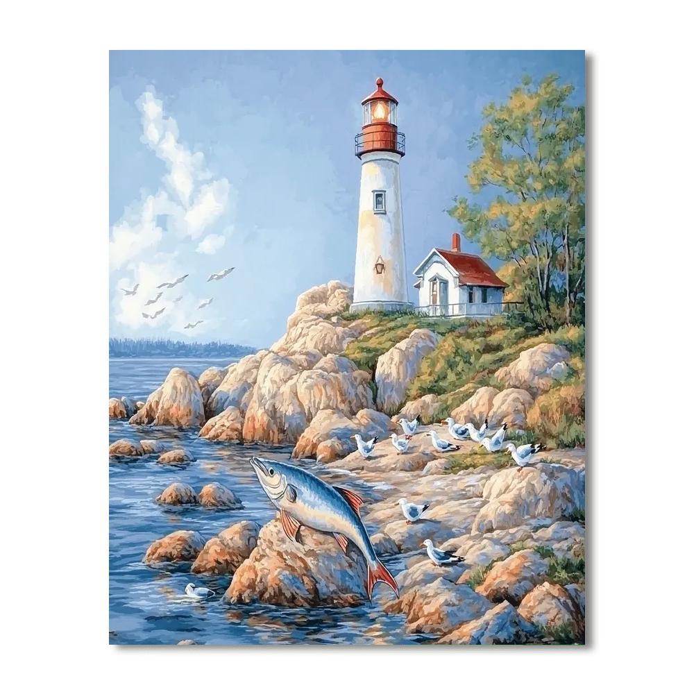 Marlin Lighthouse Watch Paint by numbers art