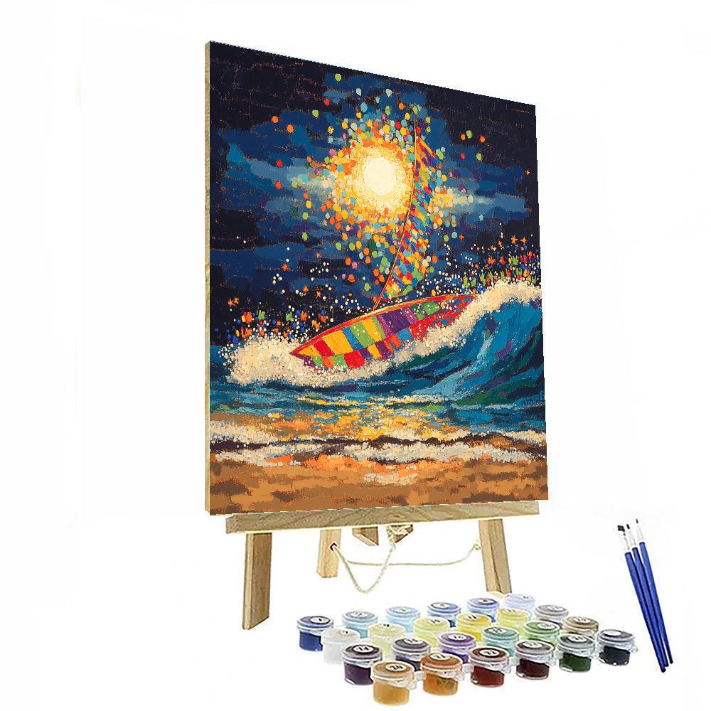 Crush Surfing Wave painting number kit