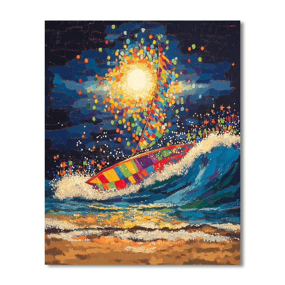 Crush Surfing Wave painting number kit
