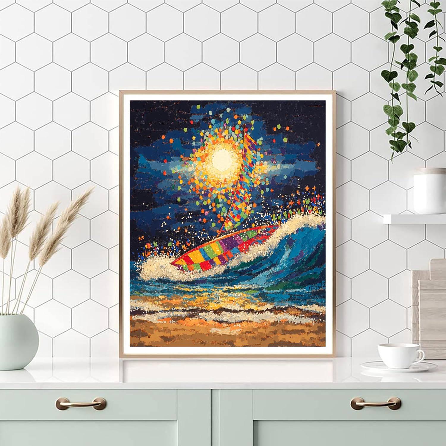 Crush Surfing Wave painting number kit
