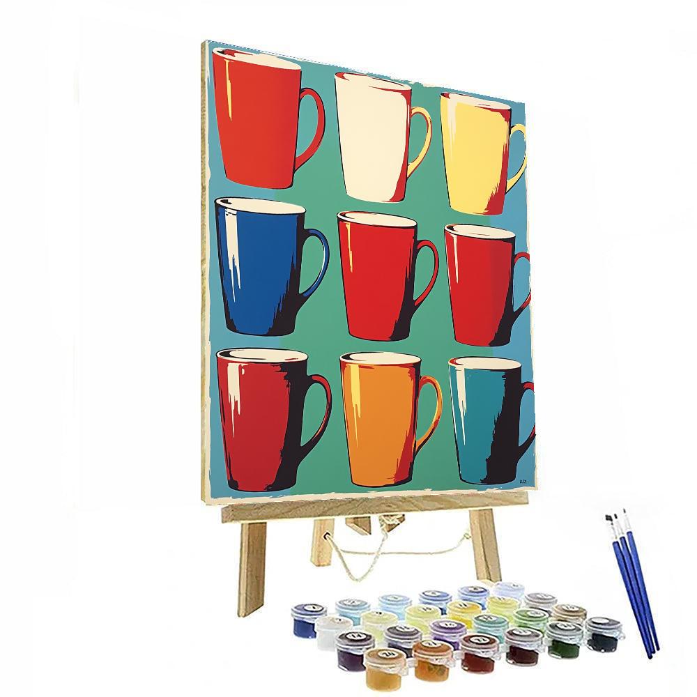 Andy Warhol Inspired Celebrity Coffee Cups paint by color