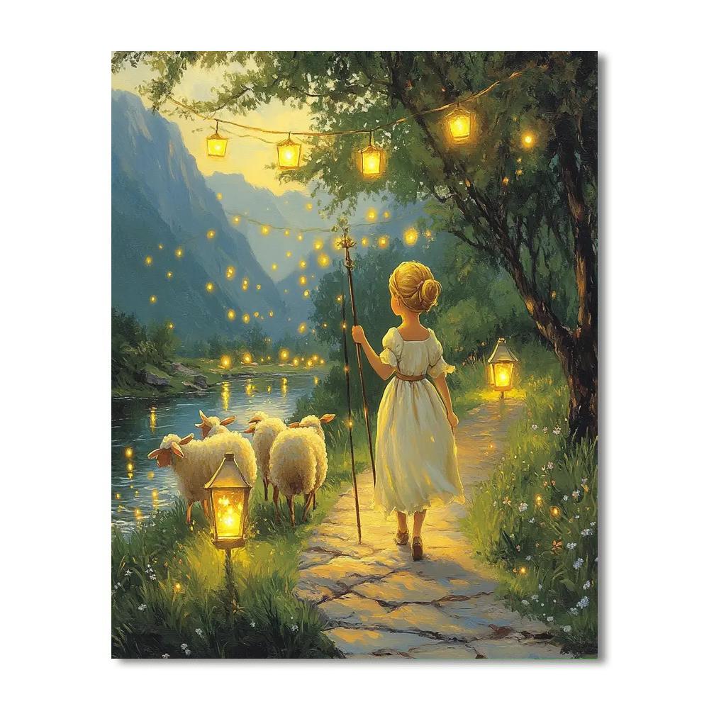 Bo Peep Lamplight Walk DIY paint by numbers