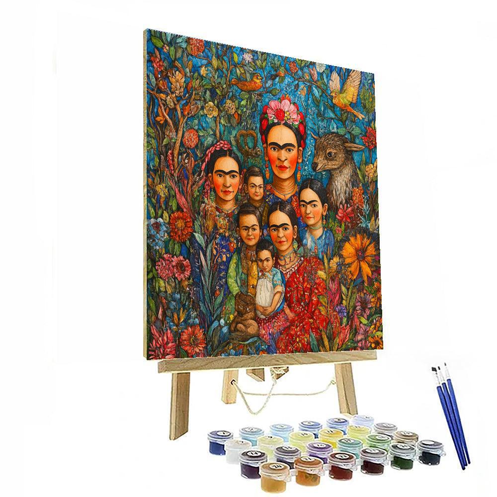 Frida Kahlo Inspired Family Embrace Numbered painting kits