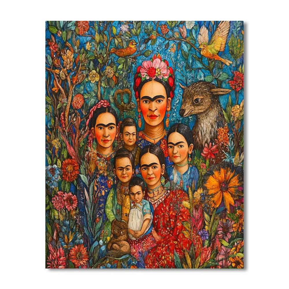 Frida Kahlo Inspired Family Embrace Numbered painting kits
