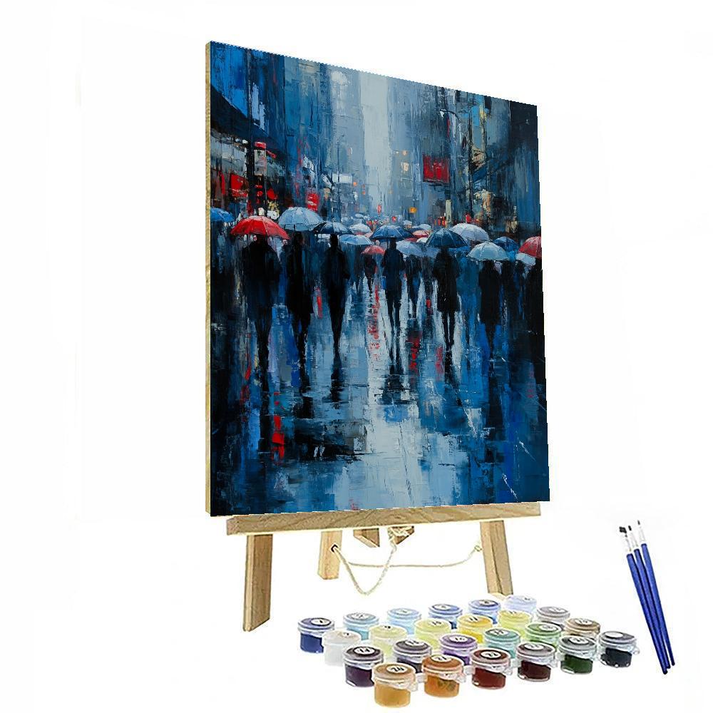 Edvard Munch Inspired Rainy City Street DIY paint by numbers