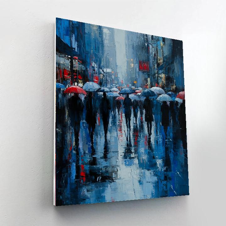 Edvard Munch Inspired Rainy City Street DIY paint by numbers