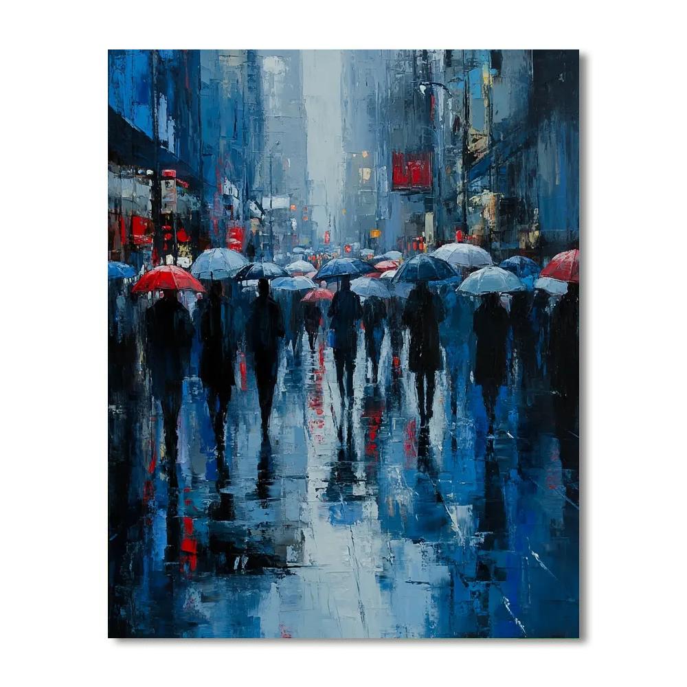 Edvard Munch Inspired Rainy City Street DIY paint by numbers