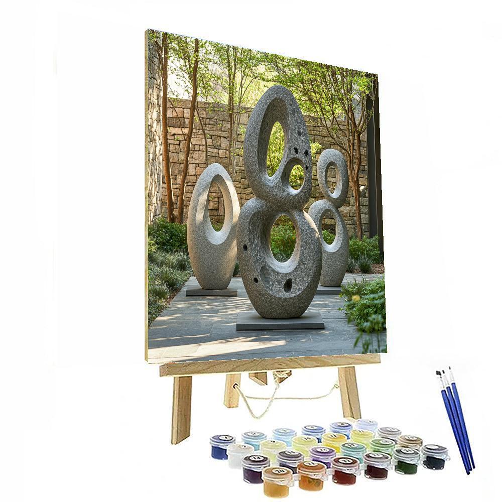 Barbara Hepworth Inspired Abstract Sculpture Garden Numbered painting kits