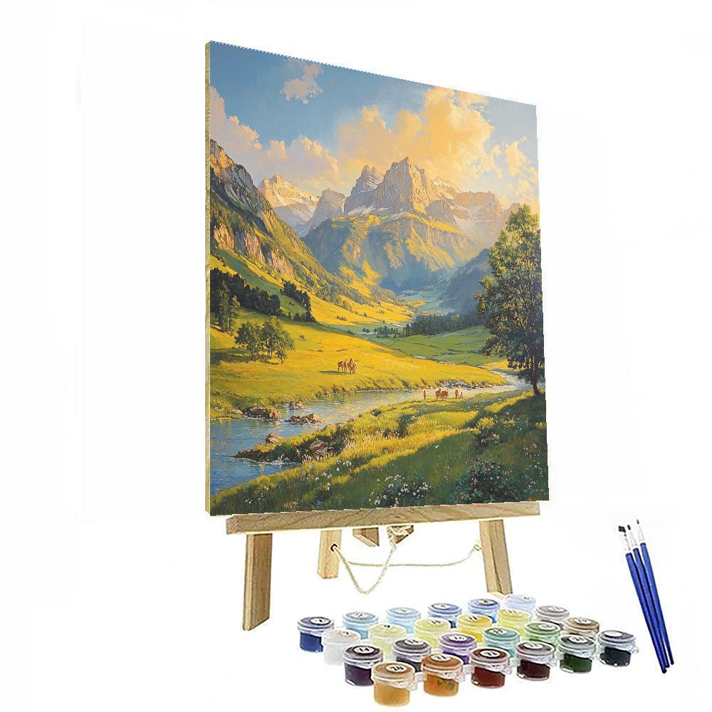 Claude Lorrain Inspired Sunrise Over Mountains Painting by numbers kit