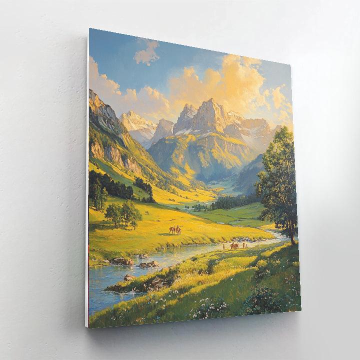 Claude Lorrain Inspired Sunrise Over Mountains Painting by numbers kit