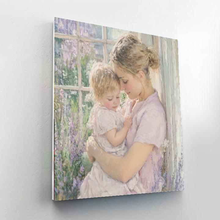 Mary Cassatt Inspired Mother And Child paint by color