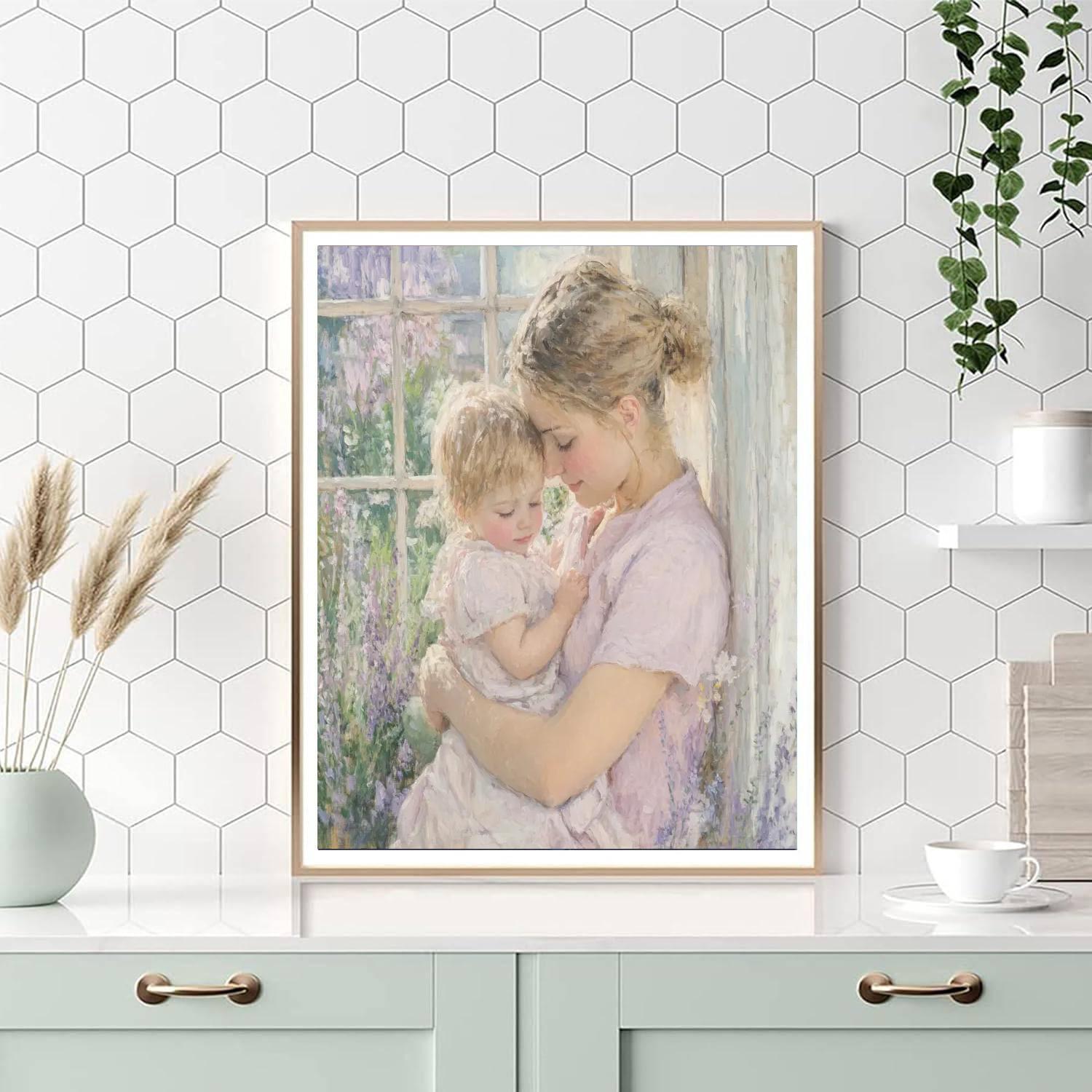 Mary Cassatt Inspired Mother And Child paint by color