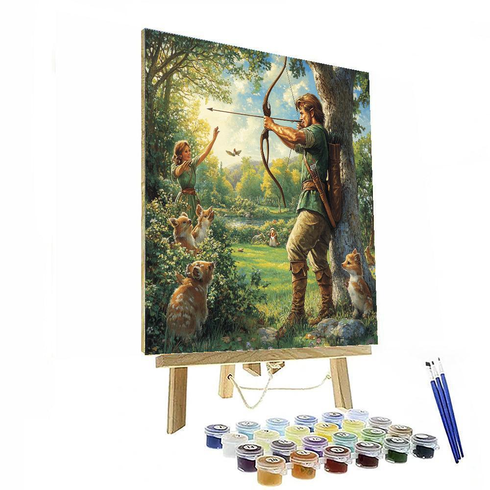 Robin Hood Bow Aim Painting by numbers kit