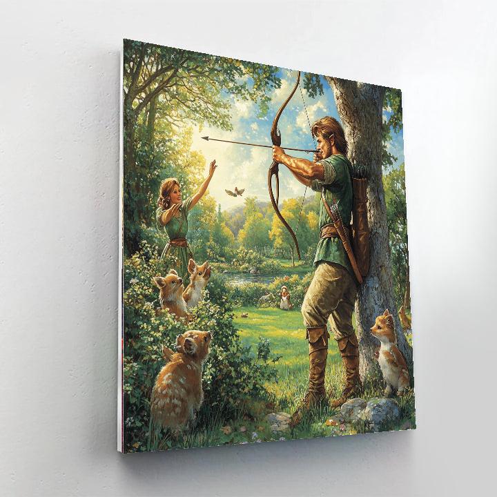 Robin Hood Bow Aim Painting by numbers kit