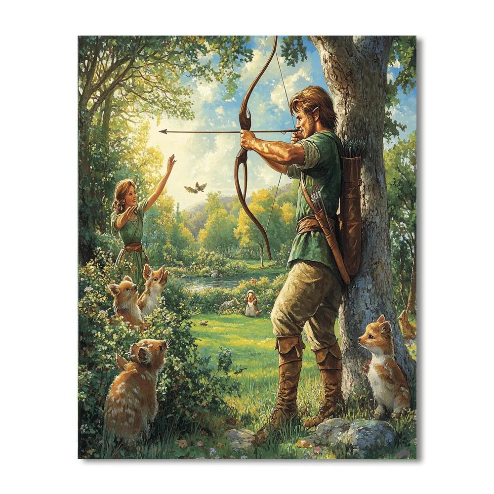 Robin Hood Bow Aim Painting by numbers kit