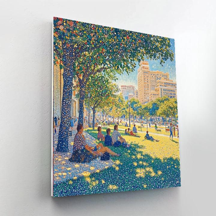 Georges Seurat Inspired City Park paint by numbers