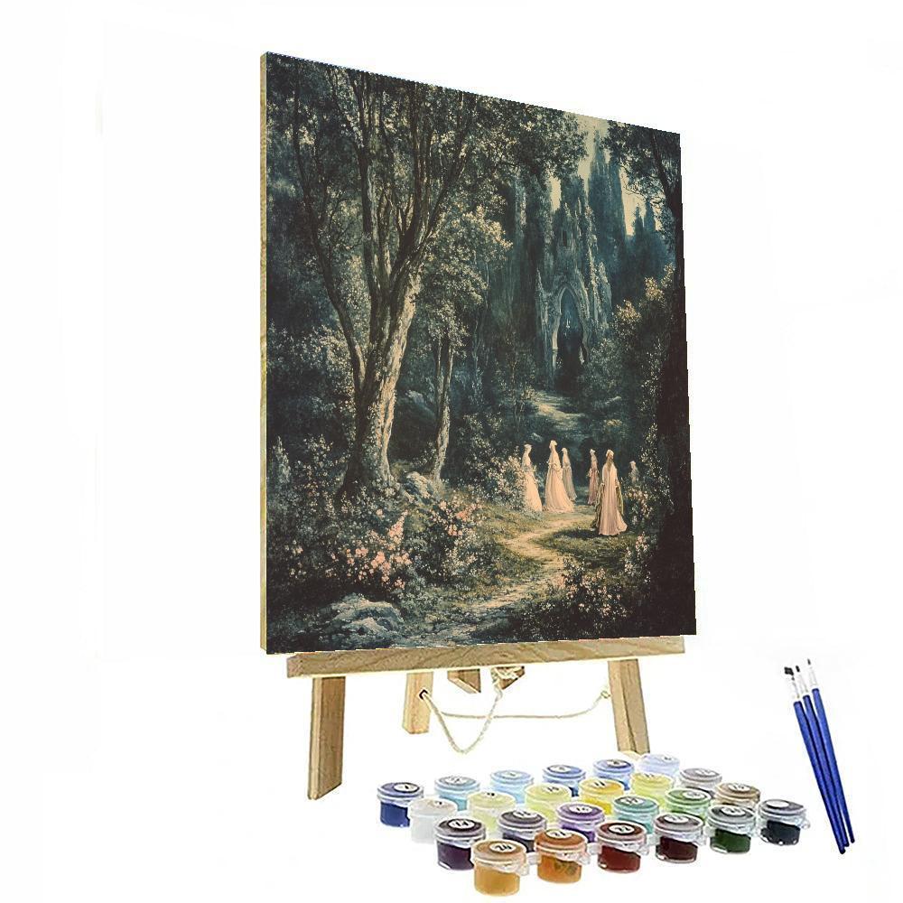 Edward Burne-Jones Inspired Enchanted Forest paint by number