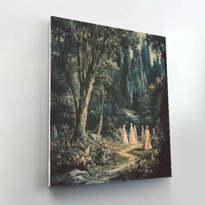 Edward Burne-Jones Inspired Enchanted Forest paint by number