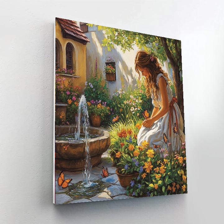 Maid Marian Garden Smile painting number kit