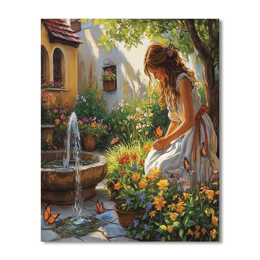 Maid Marian Garden Smile painting number kit