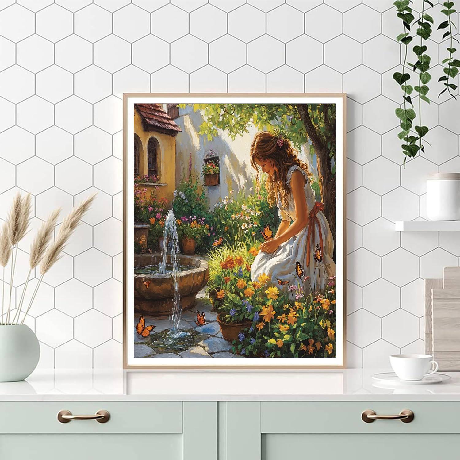 Maid Marian Garden Smile painting number kit