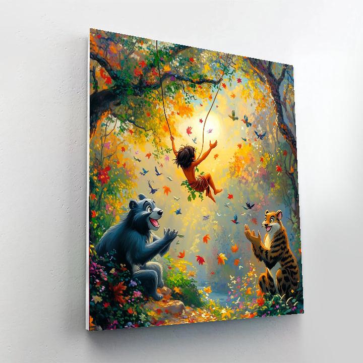 Mowgli Jungle Swing Number painting