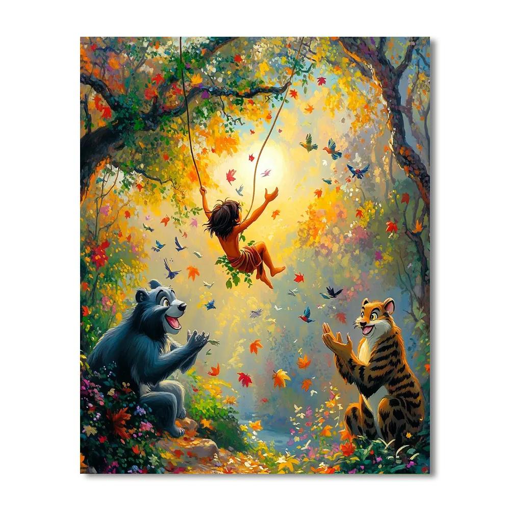 Mowgli Jungle Swing Number painting
