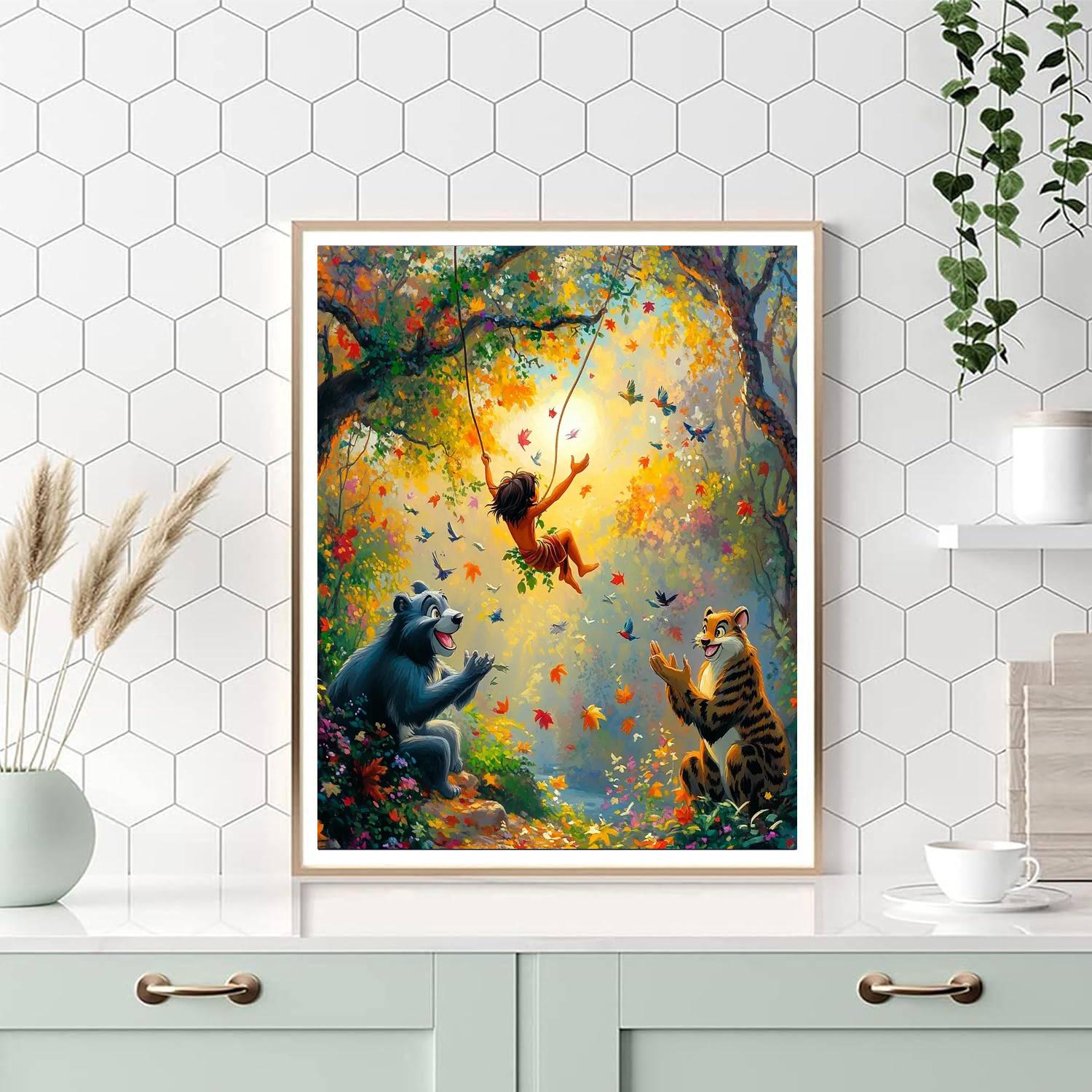 Mowgli Jungle Swing Number painting